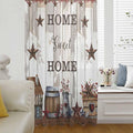 Farmhouse Sheer Curtains 45 Inch Length Retro Country Star Berry Vintage Wood by Unknown