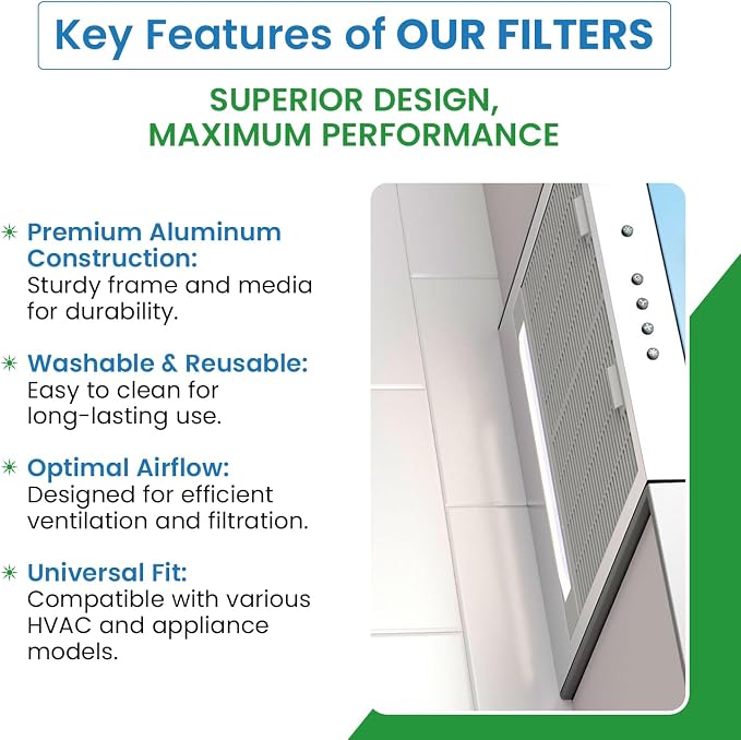 Replacement Aluminum Pre/Post Filter- 9-7/8 x 15-7/8 X 1/4 - Image 3