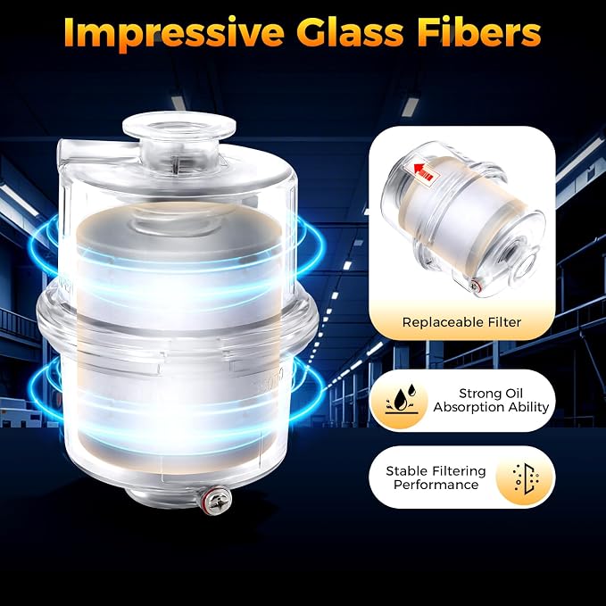 Vacuum Pump Oil Mist Filter, KF25 Quick Release Flange 95% Filtration, PC Clear - Image 4