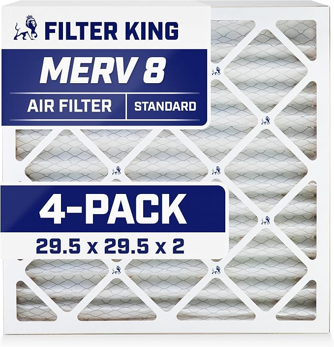 Filter King 29.5x29.5x2 Air Filter | 4-PACK | MERV 8 HVAC Pleated A/C Furnace by FilterKing