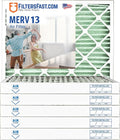Filters Fast 16x25x2 Pleated Air Filter Merv 13, 2 inch AC Furnace Air Filters by FiltersFast