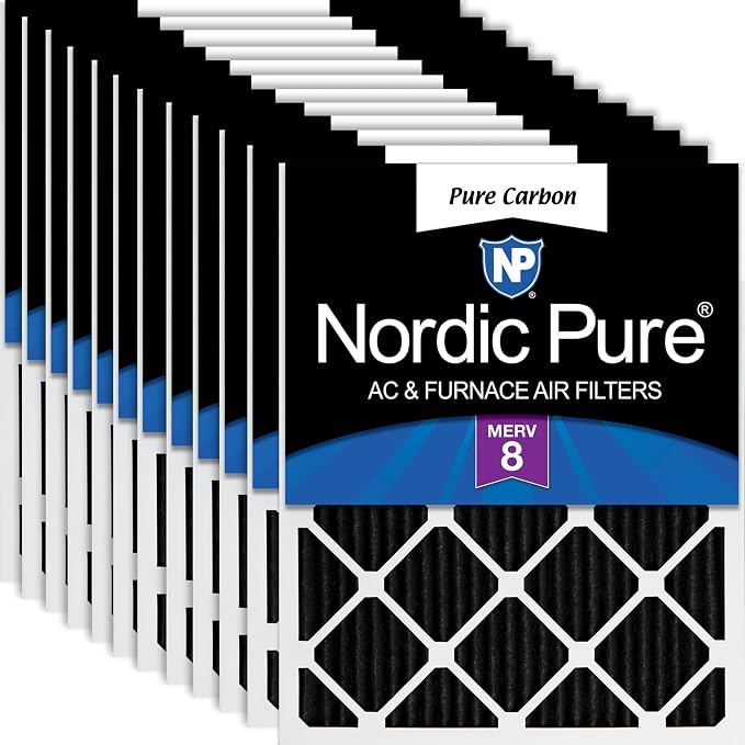 Nordic Pure 12x24x1 Pure Carbon Pleated Odor Reduction Furnace Air Filters 12 by NordicPure