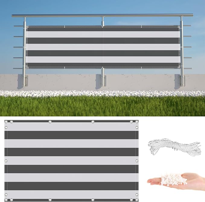 Balcony Privacy Screen 3' x 16' Durable and UV Resistant Privacy Screen by AYLFBFU