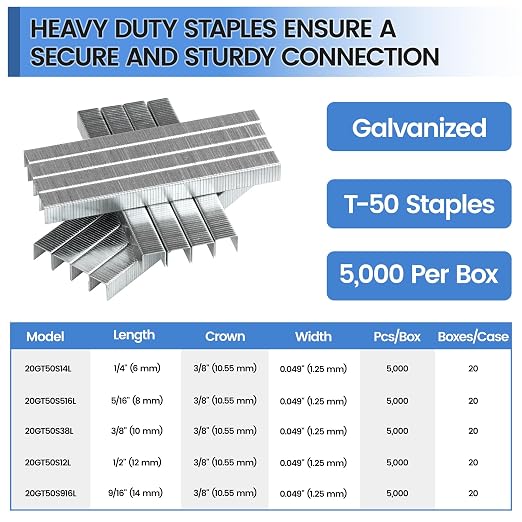 meite T-50 Staples, 9/16 Inch Length Heavy Duty Staples - Image 2