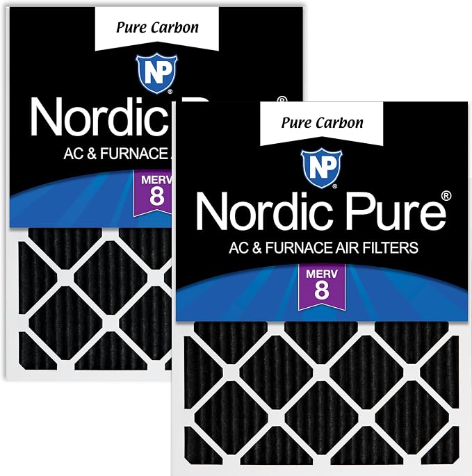 Nordic Pure 14x25x1 Pure Carbon Pleated Odor Reduction Furnace Air Filters 2 by NordicPure