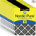 Nordic Pure 20x20x2 Furnace Air Filters MERV 10 Pleated Plus Carbon 12 Pack by NordicPure