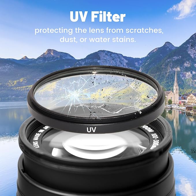 Universal 49mm Multi-Coated Lens Filter Kit, 3 Piece UV-CPL-FLD Camera Filters - Image 4