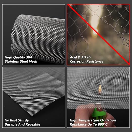 4 Pack 12x12 Inch Wire Mesh, 20 Mesh Stainless Steel Mesh, Never Rust Sturdy - Image 4