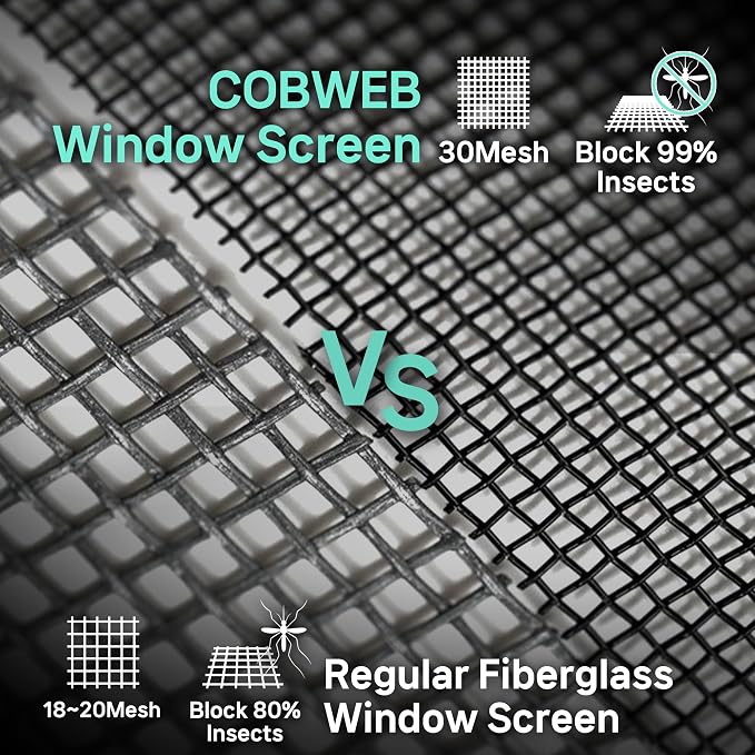 Premium Window Screen DIY KIT 39" 51" Blocks Rain, Pet Scratch, Fine Dust 99% - Image 5