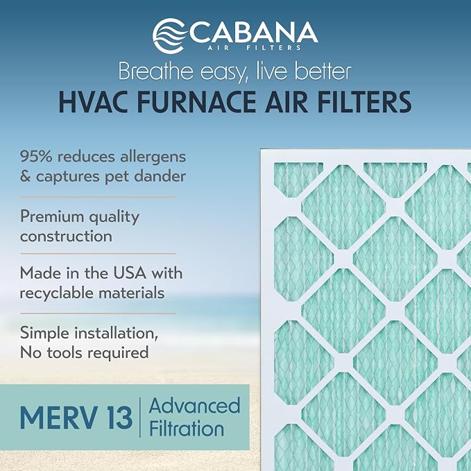 Cabana Filters 6-Pack 16x16x1 MERV 13 AC Furnace Air Filter - Image 2