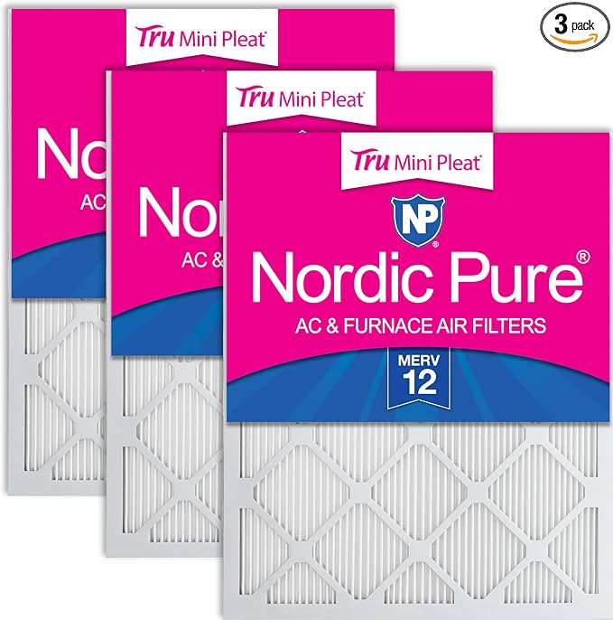 Nordic Pure 16x20x1 Tru Mini Pleat MERV 12 AC Furnace Air Filters – 2.5X More by NordicPure