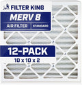 Filter King 10x10x2 Air Filter | 12-PACK | MERV 8 HVAC Pleated A/C Furnace by FilterKing
