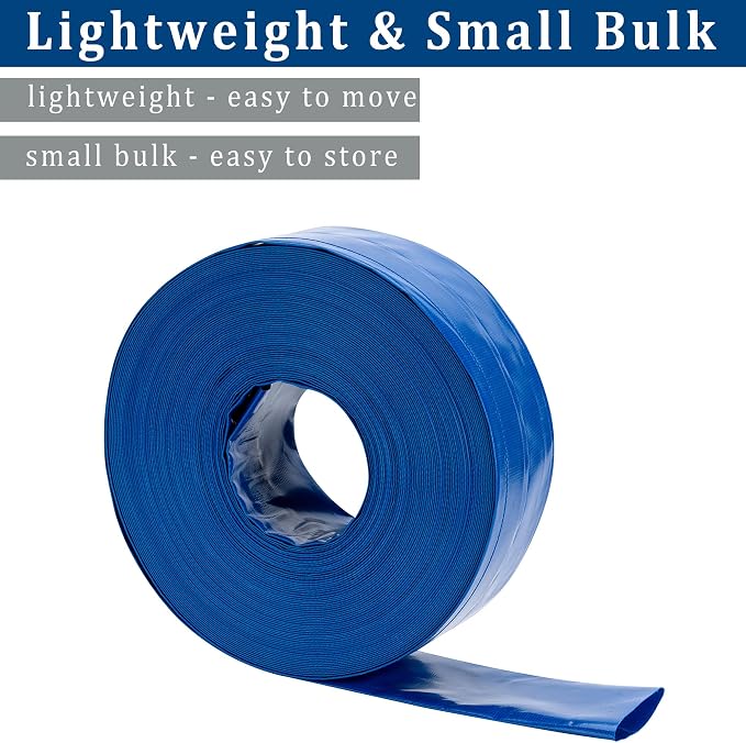 2-1/2 in x 100 ft Pool Backwash Hose Heavy Duty Drain Discharge Double PVC Lay - Image 5