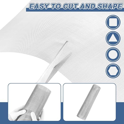 uxcell 100 Mesh 48" x 16" Woven Wire Mesh, 304 Stainless Steel Air Vent Filter - Image 4