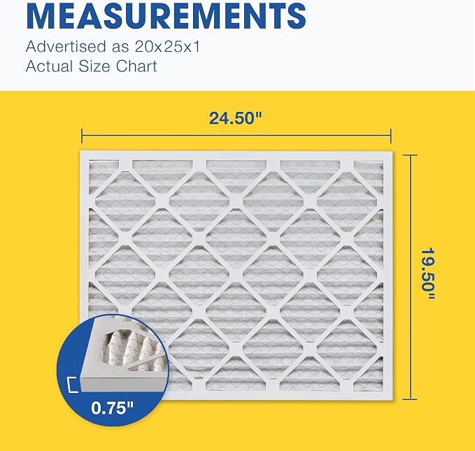 20x25x1 AC and Furnace Air Filter by Aerostar - Image 2