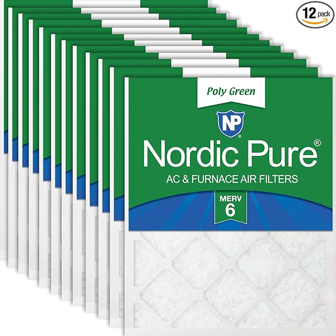 Nordic Pure 14x25x1 Poly Green MERV 6 AC Furnace Air Filters – Reduces Dust by NordicPure