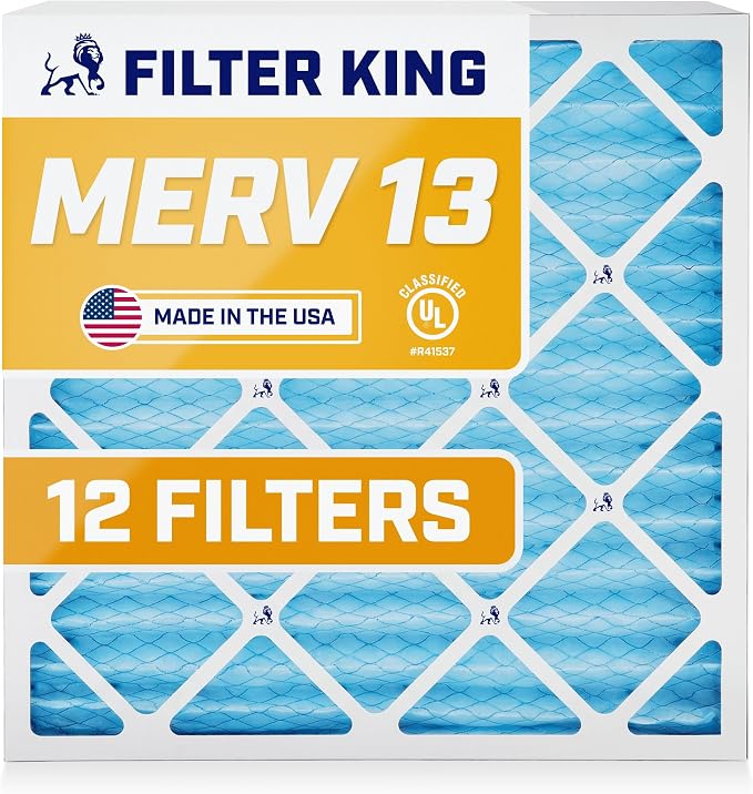 Filter King Air Filters 11.75x13.5x1 | 12 Pack | MERV 13 | HVAC Pleated AC by FilterKing
