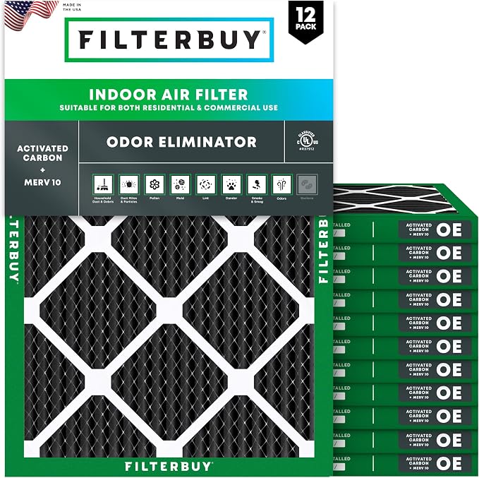Filterbuy 20x24x1 Air Filter MERV 10 Odor & Allergy Defense by Filterbuy