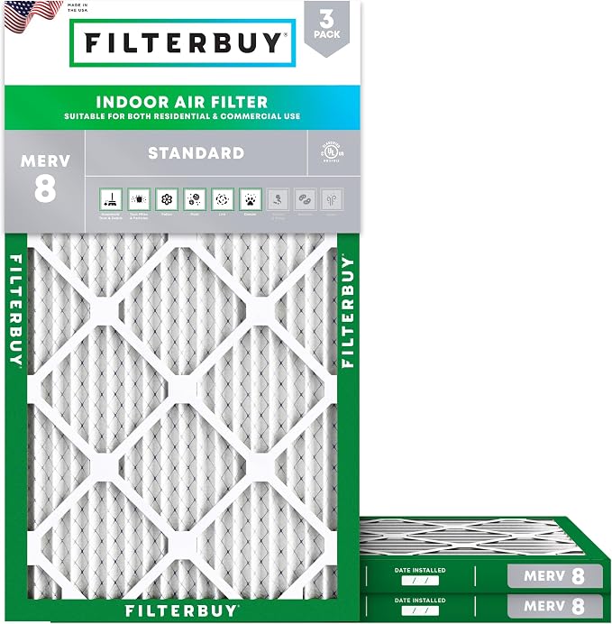 Filterbuy 16x32x1 Air Filter MERV 8 Essential Dust & Allergy Defense, by Filterbuy