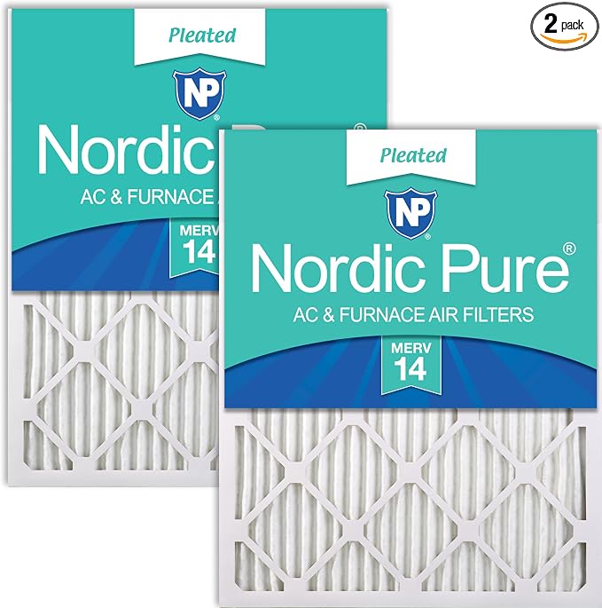Nordic Pure 18x20x1 Pleated MERV 14 Air Filters 2 Pack by NordicPure