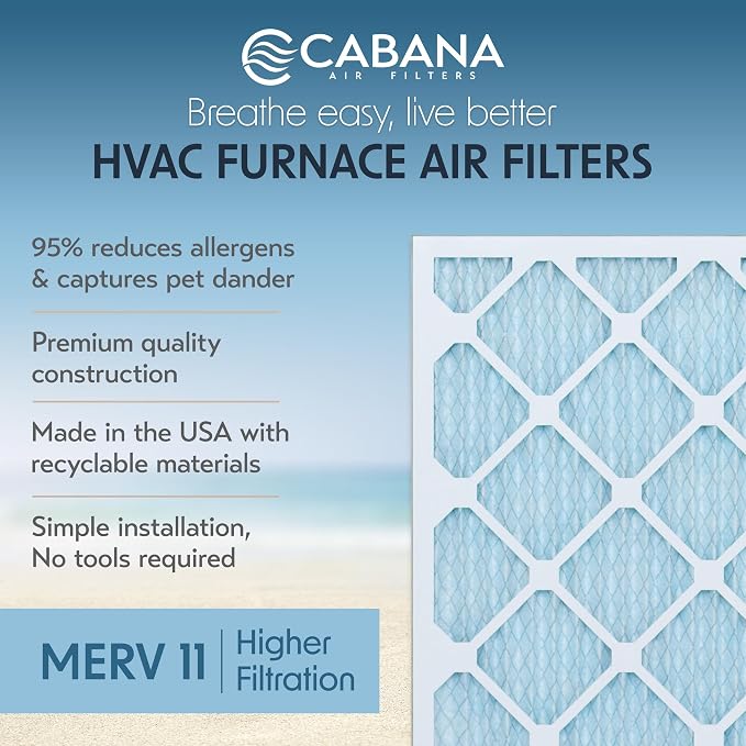 Cabana Filters 6-Pack 24x30x1 MERV 11 AC Furnace Air Filter - Image 2