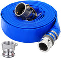 DAVCO 2" ID × 100 ft PVC Lay Flat Discharge Hose, Heavy Duty Reinforced Blue by DAVCO