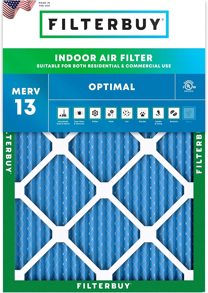 Filterbuy 30x36x1 Air Filter MERV 13 Optimal Smoke & Allergy Defense, by Filterbuy