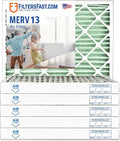 Filters Fast 14x20x2 Pleated Air Filter Merv 13, 2 inch AC Furnace Air Filters by FiltersFast