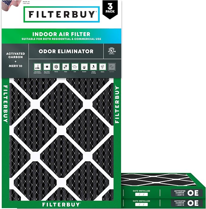 Filterbuy 16x30x1 Air Filter MERV 10 Odor & Allergy Defense by Filterbuy