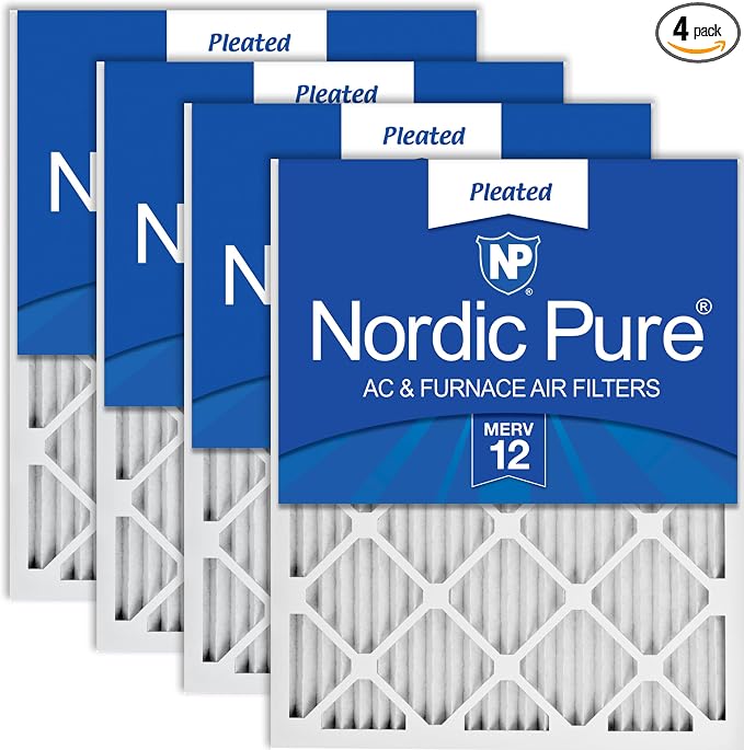 Nordic Pure 14x25x1 Pleated MERV 12 Air Filters 4 Pack by NordicPure