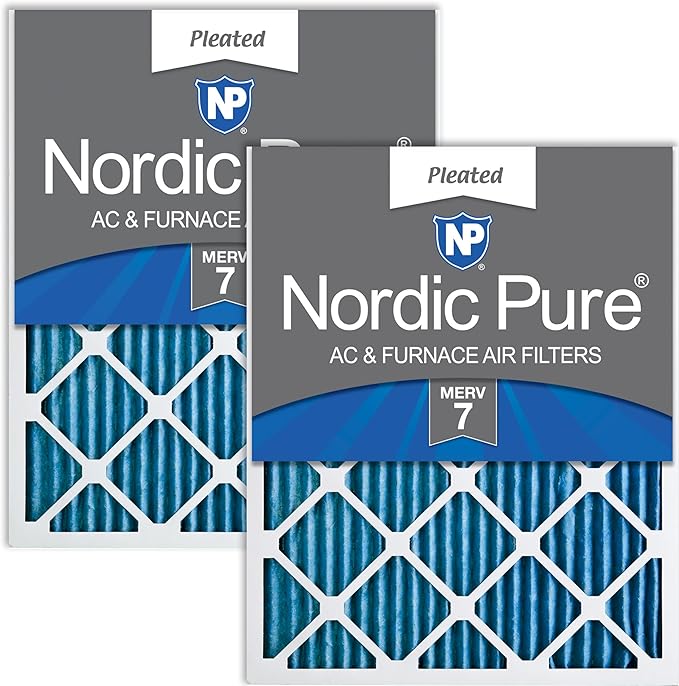 Nordic Pure 14x25x1 Pleated MERV 7 Air Filters 2 Pack by NordicPure