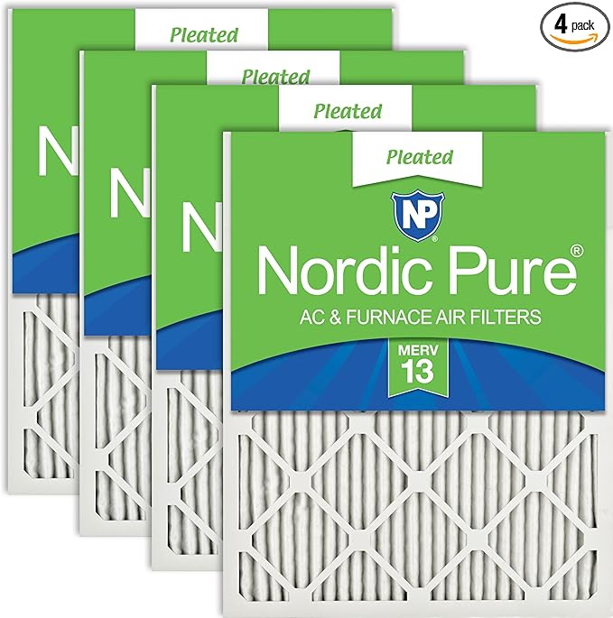 Nordic Pure 16x30x1 Pleated MERV 13 Air Filters 4 Pack by NordicPure
