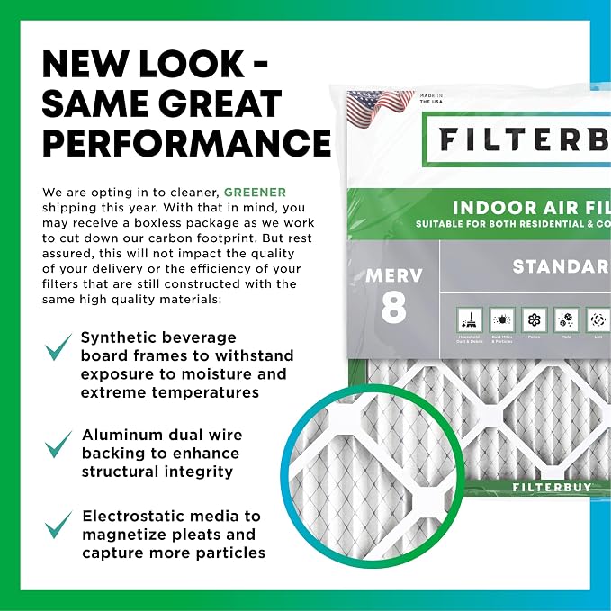Filterbuy 16x25x5 Air Filter MERV 8 Essential Dust & Allergy Defense, Pleated - Image 3