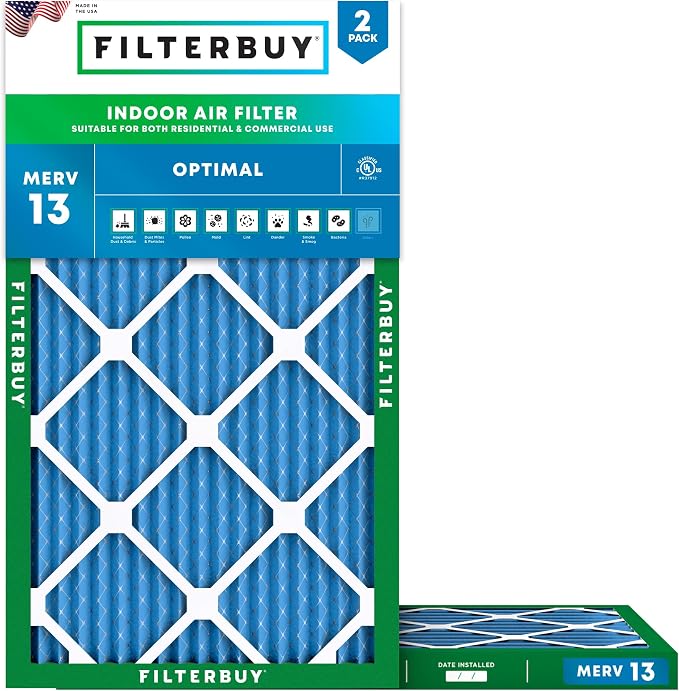 Filterbuy 24x36x1 Air Filter MERV 13 Optimal Smoke & Allergy Defense, by Filterbuy