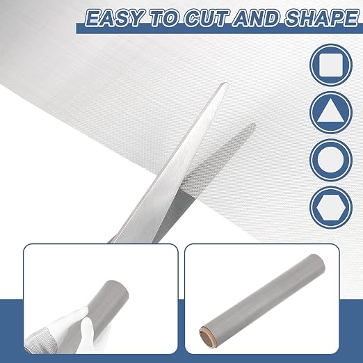 uxcell 120 Mesh 79" x 12" Woven Wire Mesh, 304 Stainless Steel Air Vent Filter - Image 4