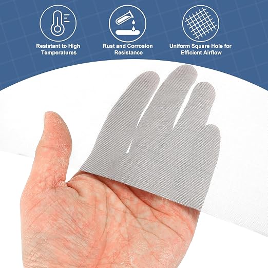 uxcell 80 Mesh 39" x 12" Woven Wire Mesh, 304 Stainless Steel Air Vent Filter - Image 5