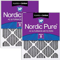 Nordic Pure 14x25x1 Furnace Air Filters MERV 8 Pleated Plus Carbon 2 Pack by NordicPure
