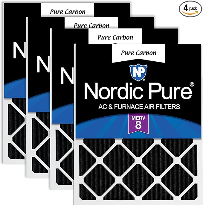 Nordic Pure 12x24x1 Pure Carbon Pleated Odor Reduction Furnace Air Filters 4 by NordicPure