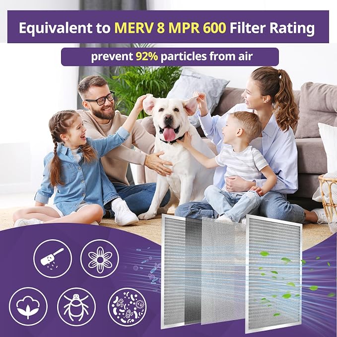 12x12x1 Furnace Filter-MERV8, Washable & Reusable Electrostatic Air Filter - Image 3
