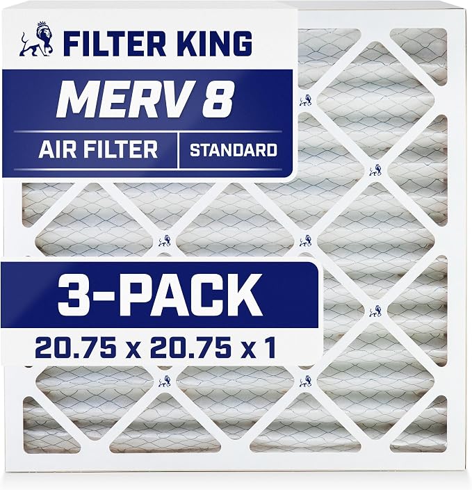 Filter King Air Filters 20.75x20.75x1 | 3-PACK | MERV 8 HVAC Pleated AC Furnace by FilterKing