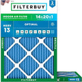 Filterbuy 14x20x1 Air Filter MERV 13 Optimal Smoke & Allergy Defense, by Filterbuy