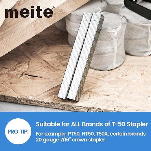 meite T-50 Heavy Duty Staples, 1/2 Inch Galvanized T-50 Staples - Image 4