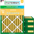 Filterbuy 18x25x4 Air Filter MERV 11 Superior Pet & Allergy Defense, by Filterbuy