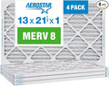 Aerostar 13x21 1/2x1 MERV 8, Pleated Air Filter, 13 x 21 1/2 x 1, Box of 4 by AirFiltersDelivered
