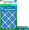 Filterbuy 18x30x1 Air Filter MERV 13 Optimal Smoke & Allergy Defense, by Filterbuy