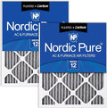 Nordic Pure 12x24x1 Furnace Air Filters MERV 12 Pleated Plus Carbon 2 Pack by NordicPure