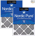 Nordic Pure 16x16x1 Furnace Air Filters MERV 12 Pleated Plus Carbon 2 Pack by NordicPure