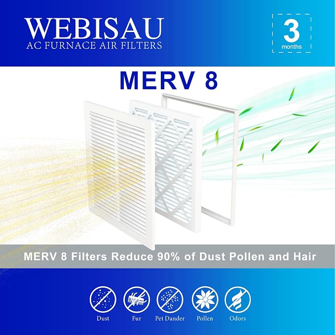 10x10x1 Air Filter MERV 8 MPR 600 6Pack Furnace Filters Pleated HVAC AC Furnace - Image 3