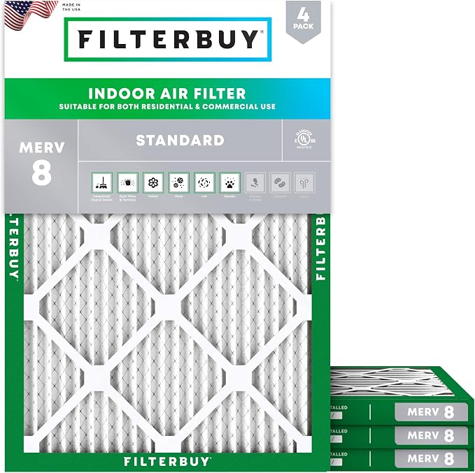 Filterbuy 17.5x21x1 Air Filter MERV 8 Essential Dust & Allergy Defense by Filterbuy