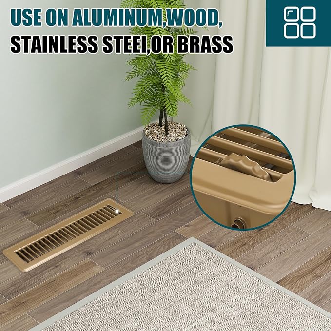 VOISEN Floor Register 2x12, 4 Pack Floor Vent Covers, Steel Adjustable Air - Image 8